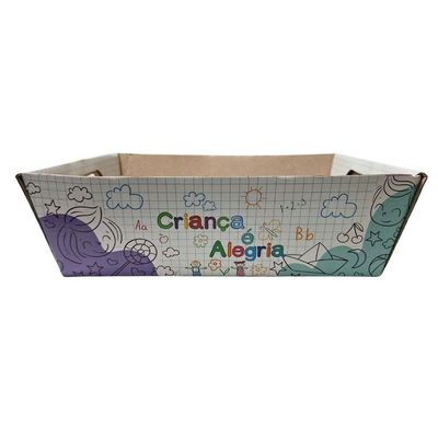 Cesta De Papel Bandeja Criança é Alegria 23cm X 16cm X 8cm