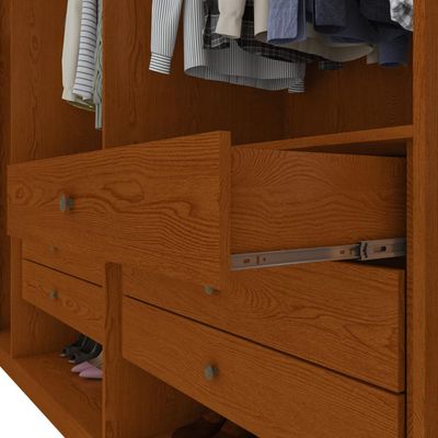 Guarda Roupa 6 Portas C/ Espelho Easy Space Frassino Lopas