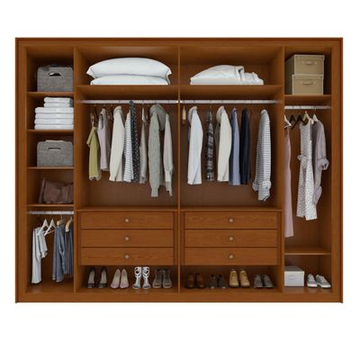 Guarda Roupa 6 Portas C/ Espelho Easy Space Frassino Lopas