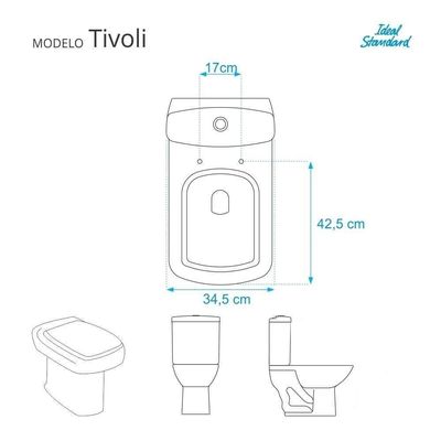 Assento Sanitário Tivoli Cinza Quartzo (cinza Escuro) Para Vaso Ideal Standard