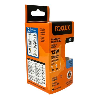 Lampada Led Bulbo 12w 6500 K Foxlux Bivolt Kit 04 Und
