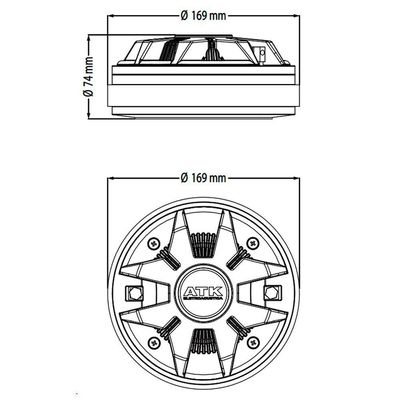 Driver 50mm 80w Rms 8 Ohms - Atk 75mh5016b-8 - Médios E Agudos