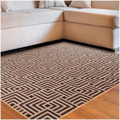Tapete Sala Quarto Funcional Tabuleiro 1,00 X 1,50 Titulos Bege-72