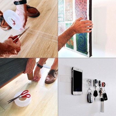 Fita Adesiva Dupla Face Nano Pu Gel 1 Metro Transparente Casa