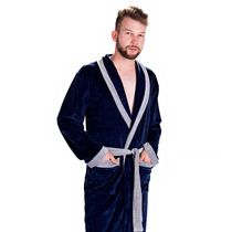 Roupão Masculino Em Plush Guilherme Inverno Tamanho G Cor Marinho 11