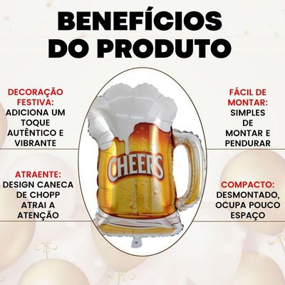 Balão Metalizado Caneca De Chopp - 27 Polegadas