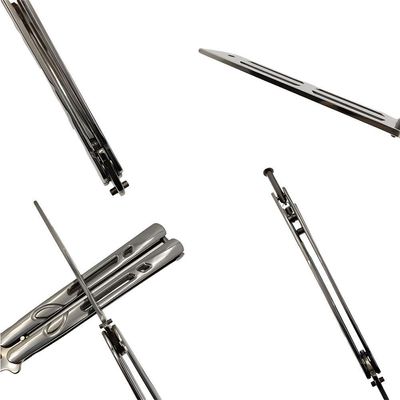 Canivete Butterfly Bsl-2 Sem Corte Inox Prateado Para Tricks