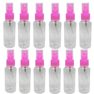 Frasco Spray Com Tampa Rosa - 12 Unidades