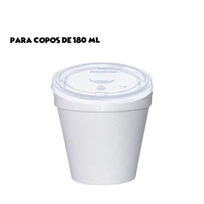Tampa Para Copo De Isopor Transparente 180ml - 50 Unidades