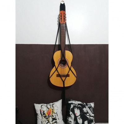 Suporte Violão Macramê Preto