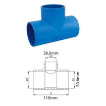 17179757654938 Tê Redução 50 X 35 Mm Liso Conexão Soldável Irrigação Viqua