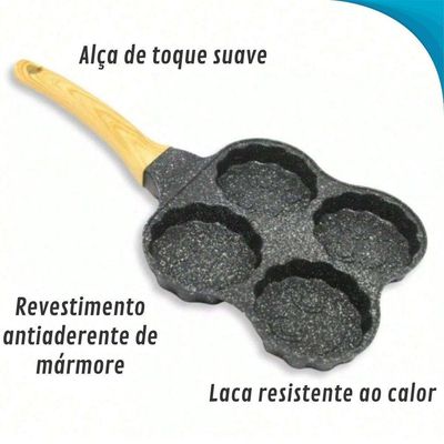 Frigideira 4 Partições Antiaderente 3em1 Para Café Da Manhã