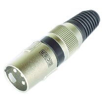 Conector Canon Macho Csr Q-34bkniquel Preto Pe Borracha