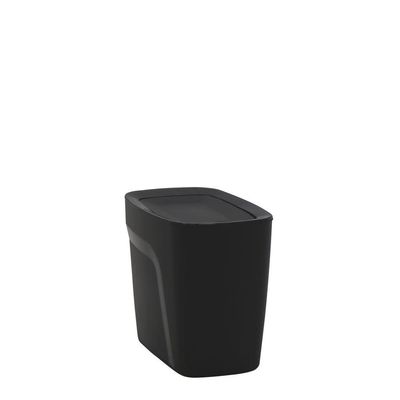 Lixeira Tramontina Compact Em Polipropileno Preto Com Tampa Basculante 6,5 L