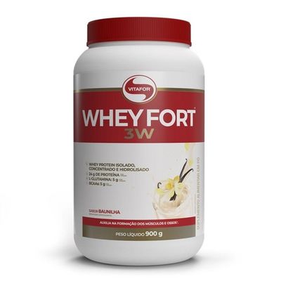 Whey Fort 3w 900g Sabor Baunilha