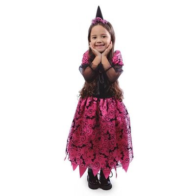 Fantasia Infantil Bruxinha Encantadora Halloween Tamanho M