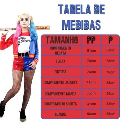 Fantasia Arlequina Teen Esquadrão Suicida Tamanho P