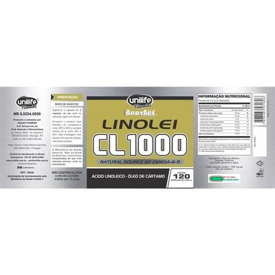 Kit 2 Linolei Cl 1000 Óleo De Cártamo Unilife 120 Cápsulas