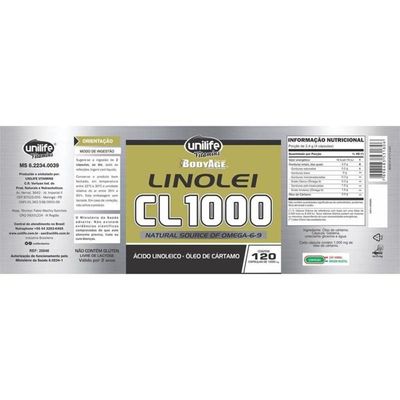 Kit 2 Linolei Cl 1000 Óleo De Cártamo Unilife 120 Cápsulas
