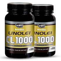 Kit 2 Linolei Cl 1000 Óleo De Cártamo Unilife 120 Cápsulas