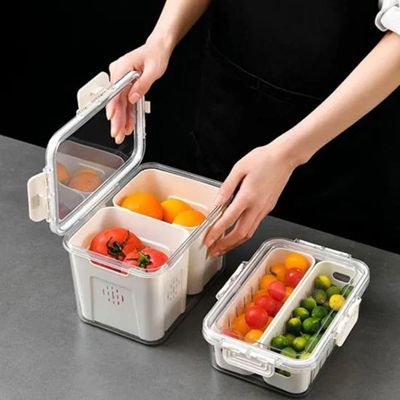 Caixa Organizador Com Tampa Geladeiras, Frutas, Legumes E Carnes