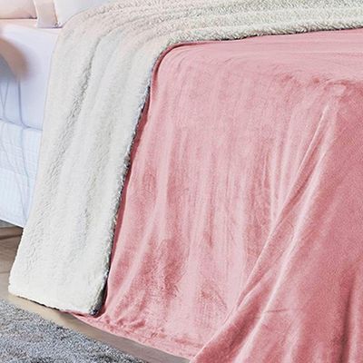 Cobertor King Alaska Dupla Face Sherpa-mantinha - Rosa Secreto