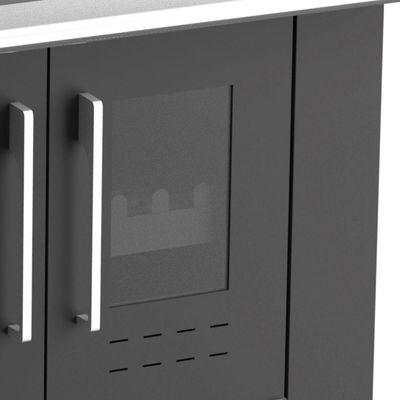 Fogão A Lenha Elegance Chefe Preto Chapa Alumínio N°01 Esq