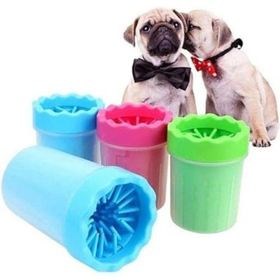 Copo Limpador Azul De Pata De Cachorros Médios E Pequenos