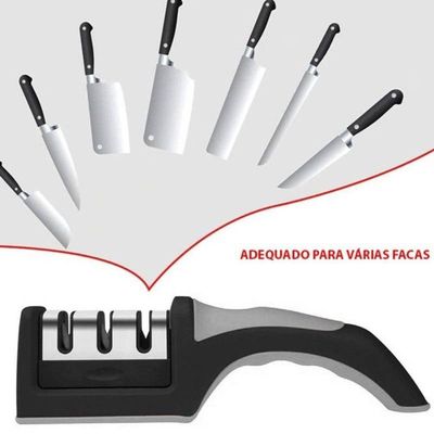 Amolador De Facas E Afiador Com 03 Opções