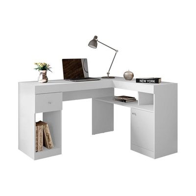 Mesa de Computador Nilo c/ 1 Porta e 1 Gaveta Branco - Caemmun