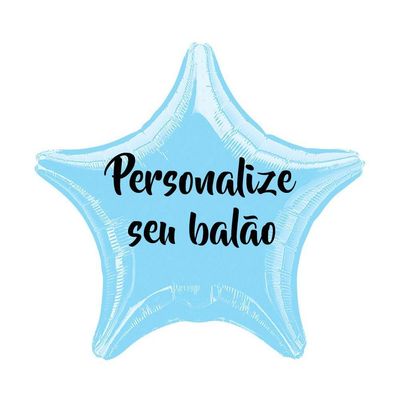 Balão Metalizado Estrela Azul Pastel - 18 Polegadas