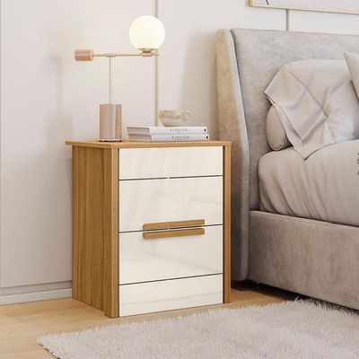 Mesa De Cabeceira Dhara Freijó Off White - Moval