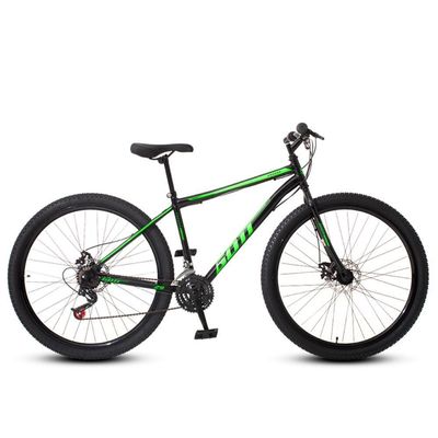 Bicicleta Aro 29 Aço Carbono Gott Cronos Freio A Disco 21v Preto Verde