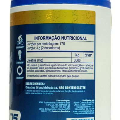 Creatina Importada Ronnie Coleman 100% Pura 525g