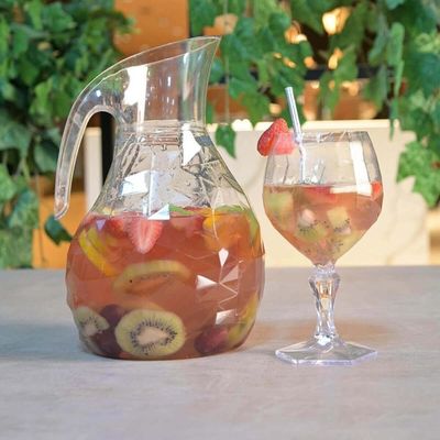 Conjunto 6 Taça Para Água Suco 350ml Plástico UZ Tango Translucida Transparente