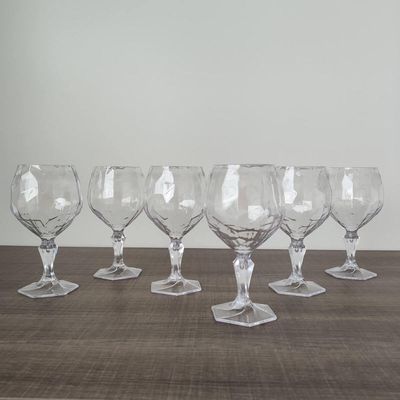 Conjunto 6 Taça Para Água Suco 350ml Plástico UZ Tango Translucida Transparente