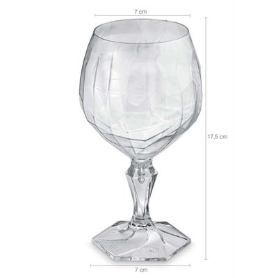 Conjunto 6 Taça Para Água Suco 350ml Plástico UZ Tango Translucida Transparente