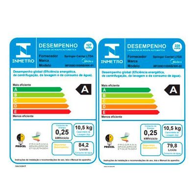 Lava E Seca Midea Healthguard Conectada 10,5KG Branca MF200D105WB/WK-01 110V