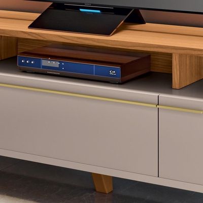 Rack Bancada Para Tv 70 Pol 200cm 3 Portas Amago H01 Off White/cinamomo - Mpozenato