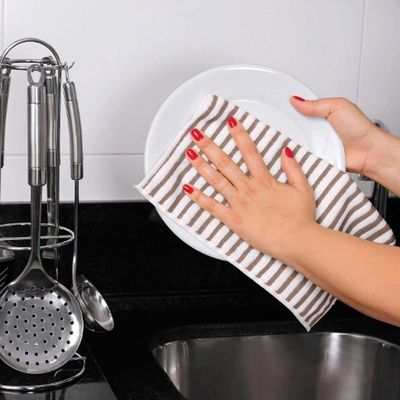Kit Pano Multiuso Buettner Limpa Enxuga Microfibra 3 Pçs Cooking Bege