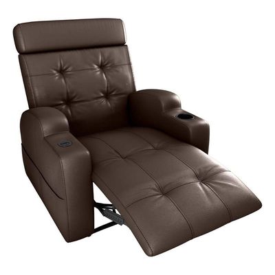Poltrona Reclinável Do Papai Automática Com Usb E Porta Copos Cherokee Matrix Sintetico Marrom