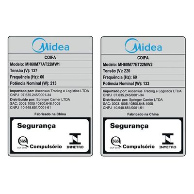 Coifa de Parede Midea Smart Pro Touch 60cm 220V MH60M77ET22MW2