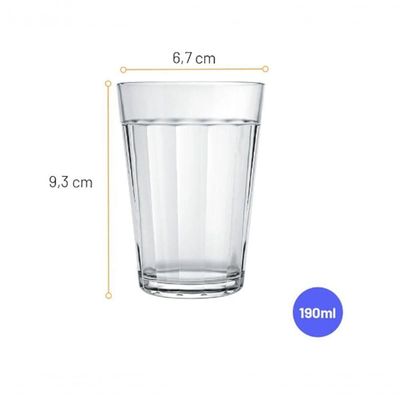 Jogo 6 Copos De Vidro Americano Tradicional Nadir Figueiredo 190ml Cerveja Boteco Bar