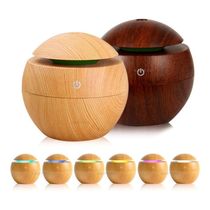 Aromatizador Difusor Umidificador Madeira Marrom Ultrassônico Bolinha Escura