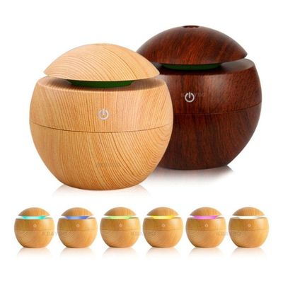 Aromatizador Difusor Umidificador Madeira Marrom Ultrassônico Bolinha Escura