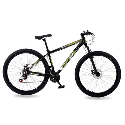 Bicicleta Aro 29 Alumínio 24v Rocker Freio A Disco Susp Gott 15.5 Preto Dourado