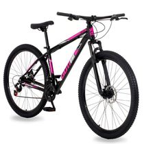 Bicicleta Aro 29 Alumínio 24v Rocker Freio A Disco Susp Gott 19 Preto Rosa