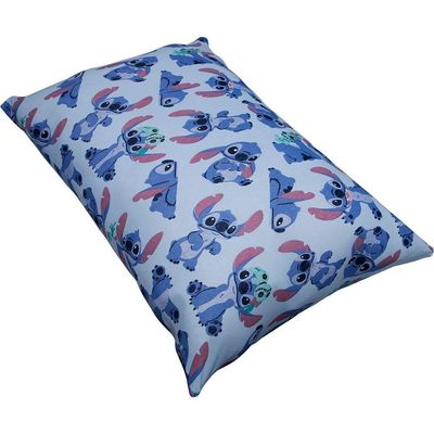 Fronha Portallar Malha Disney Estampada Stitch E Xepa 48cm X 68cm Azul
