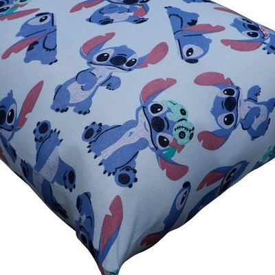 Fronha Portallar Malha Disney Estampada Stitch E Xepa 48cm X 68cm Azul