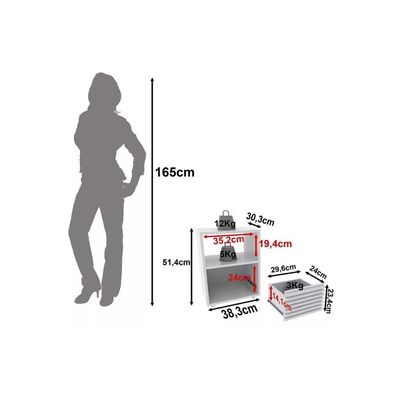 Mesa Cabeceira CM-8042 c/ 1 Gaveta Amêndoa/Branco - Tecno Mobili